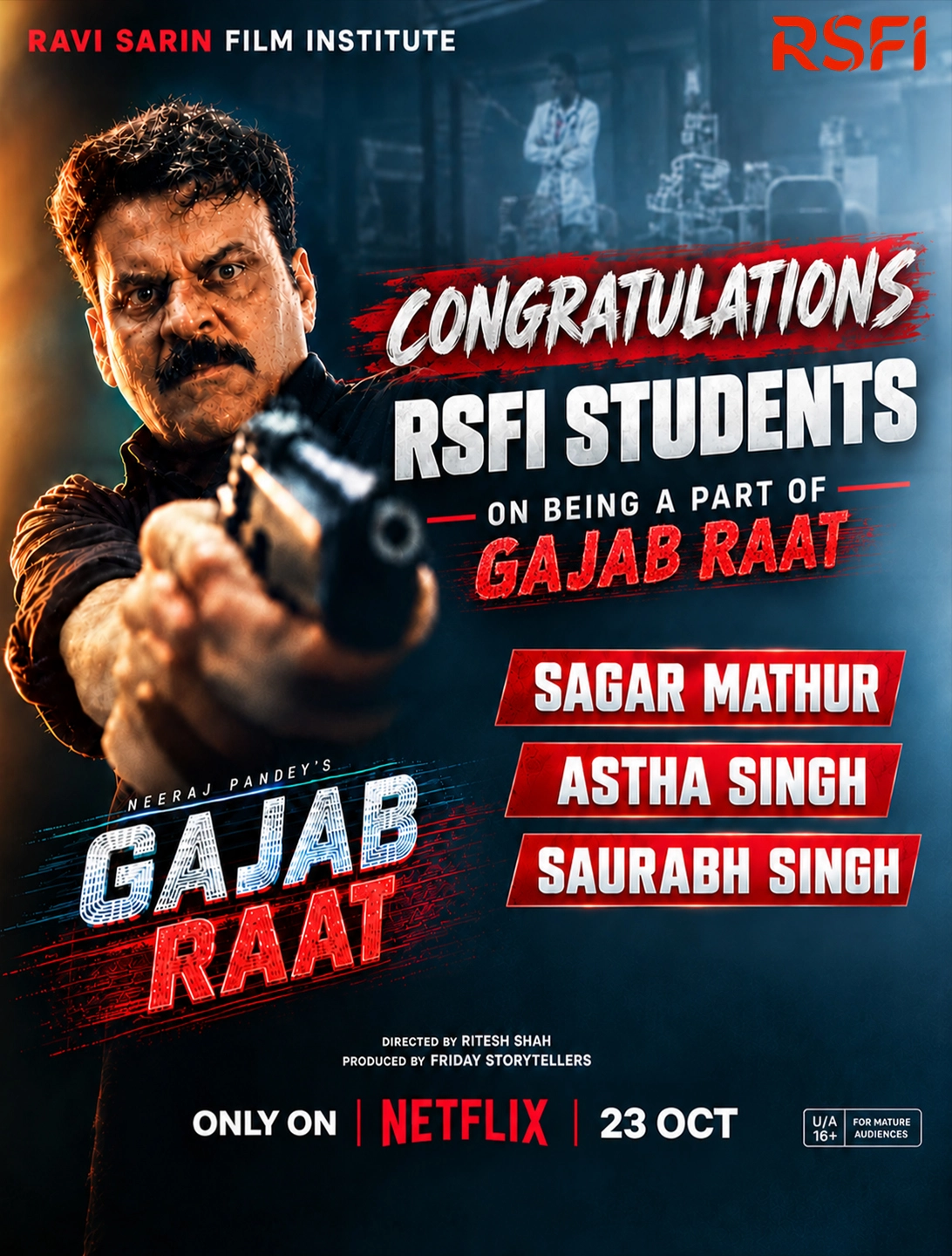 RSFI students featured in Gajab Raat